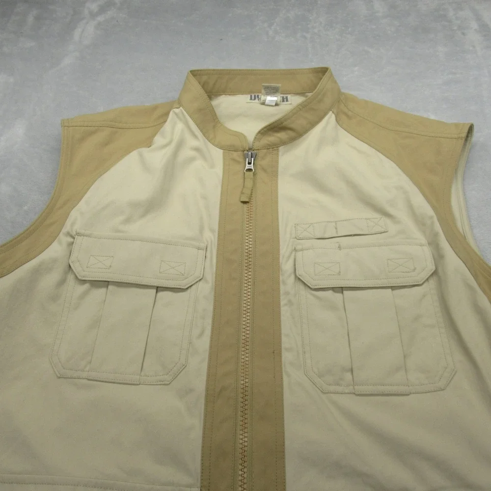 Duluth Trading Co Vest Mens 2XL Tall Beige Full Zip Dry On Fly Hunt‎ Shooting